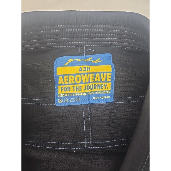 jiu jitsu gi  Gold bjj aeroweave black top and bottom Size A3H**READ*** - Picture 3 of 16